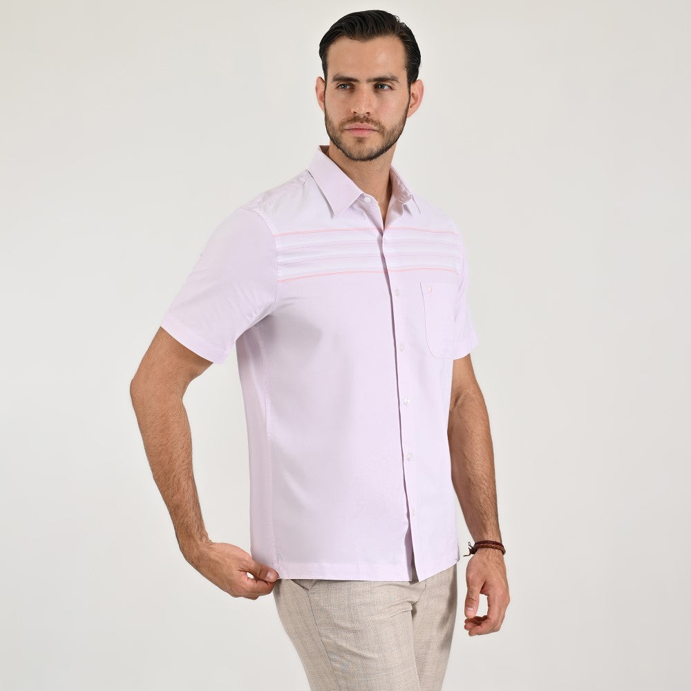Camisa cenefa Yale Regular Fit Manga corta 7290 Rosa