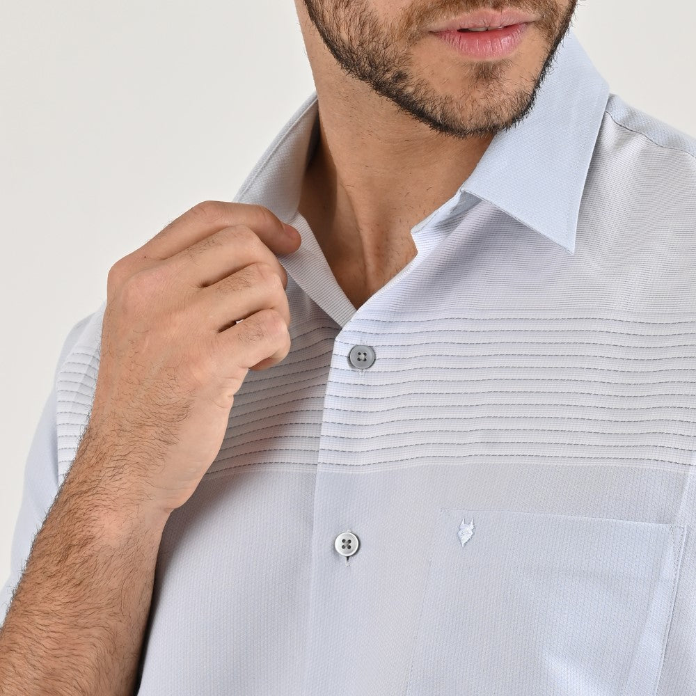 Camisa cenefa Yale Regular Fit Manga corta 7291 Gris Medio