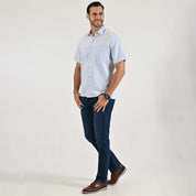 Camisa cenefa Yale Regular Fit Manga corta 7291 Gris Medio