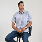 Camisa casual Yale Regular fit Manga corta 7784 Azul Cielo