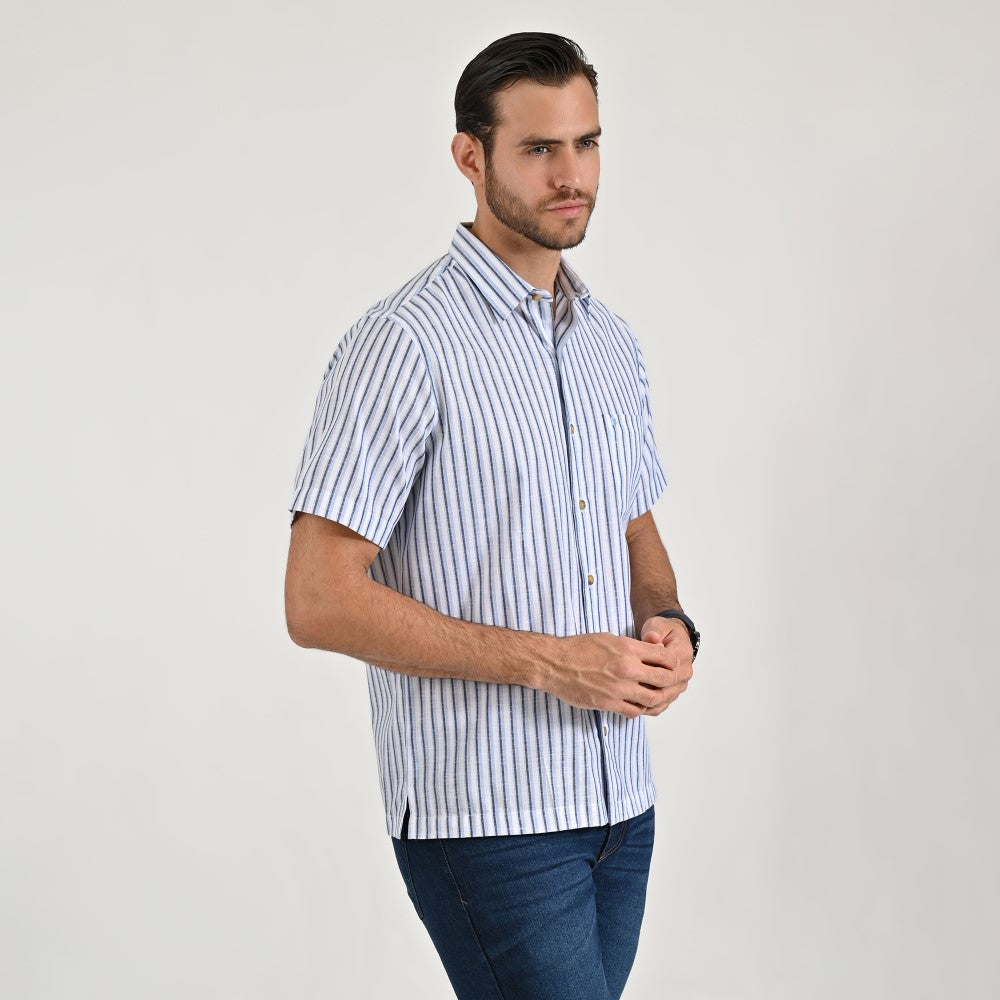 Camisa casual Yale Regular fit Manga corta 7784 Azul Cielo