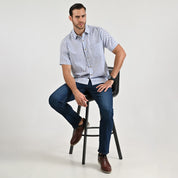 Camisa casual Yale Regular fit Manga corta 7784 Azul Cielo