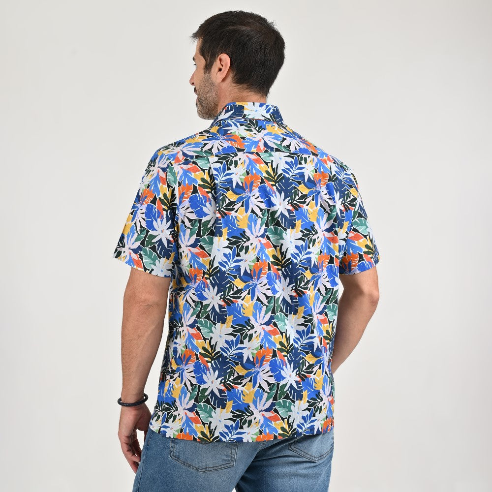Camisa casual Yale Regular Fit Manga corta 7840 Azul Rey
