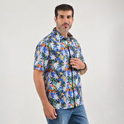 Camisa casual Yale Regular Fit Manga corta 7840 Azul Rey