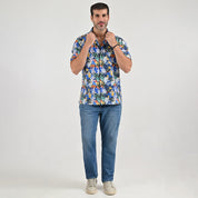 Camisa casual Yale Regular Fit Manga corta 7840 Azul Rey