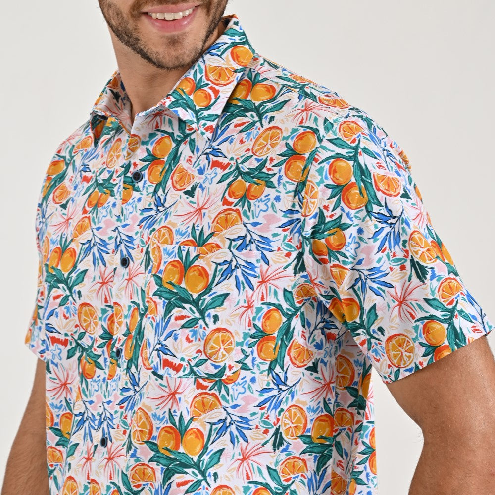 Camisa casual Yale Regular fit Manga corta 7841 Naranja