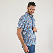 Camisa casual Yale Regular Fir Manga corta 7842 Azul Cielo