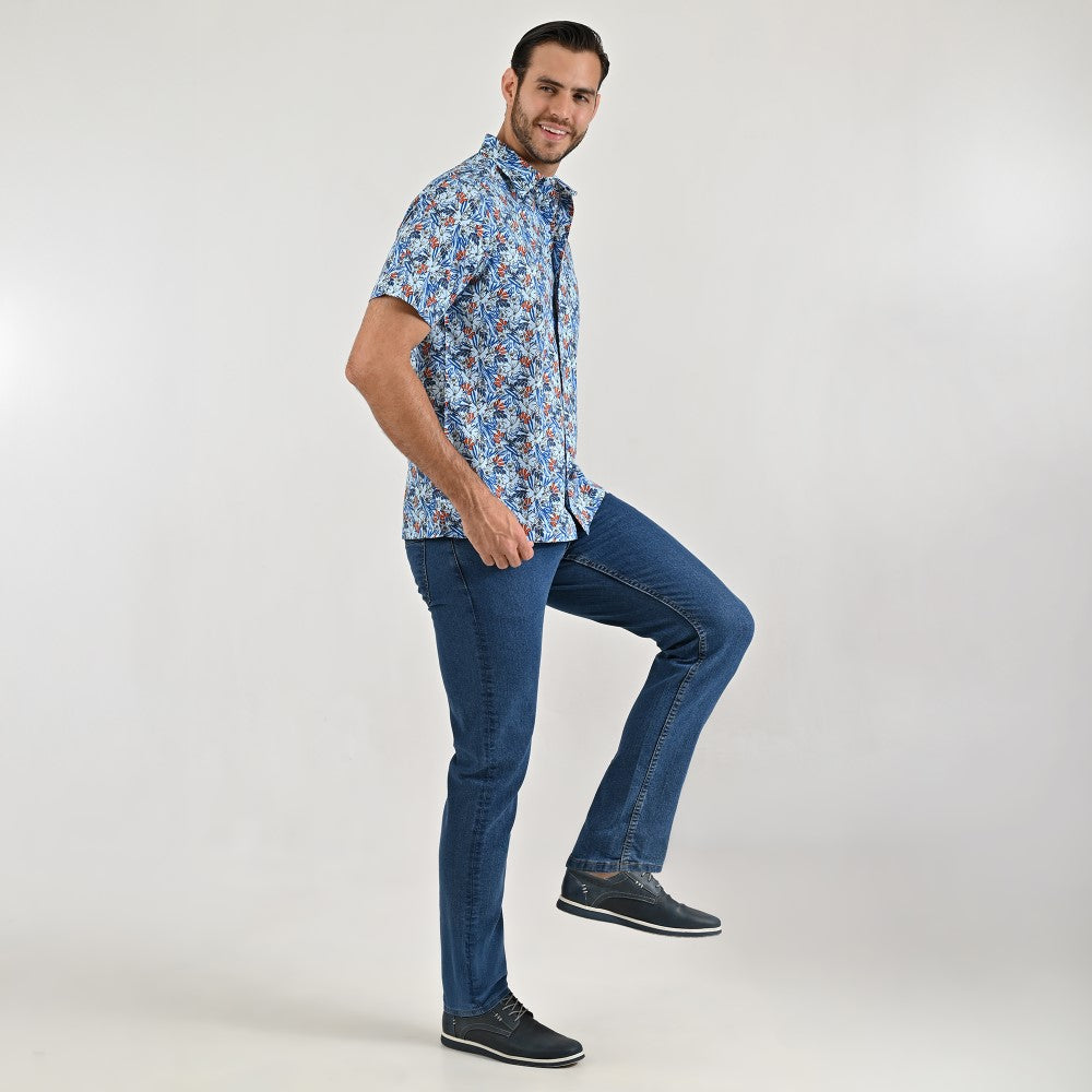 Camisa casual Yale Regular Fir Manga corta 7842 Azul Cielo