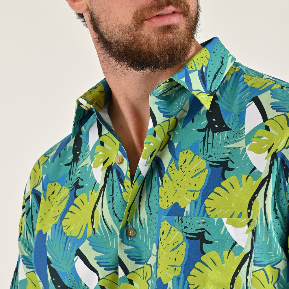 Camisa casual Yale Regular Fit Manga corta 7844 Verde