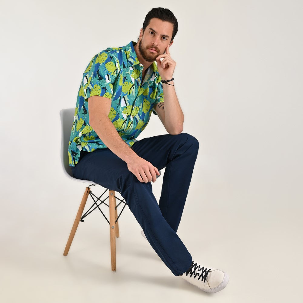 Camisa casual Yale Regular Fit Manga corta 7844 Verde