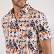 Camisa casual Yale Regular Fit Manga corta 7846 Beige