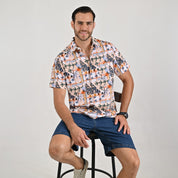 Camisa casual Yale Regular Fit Manga corta 7846 Beige