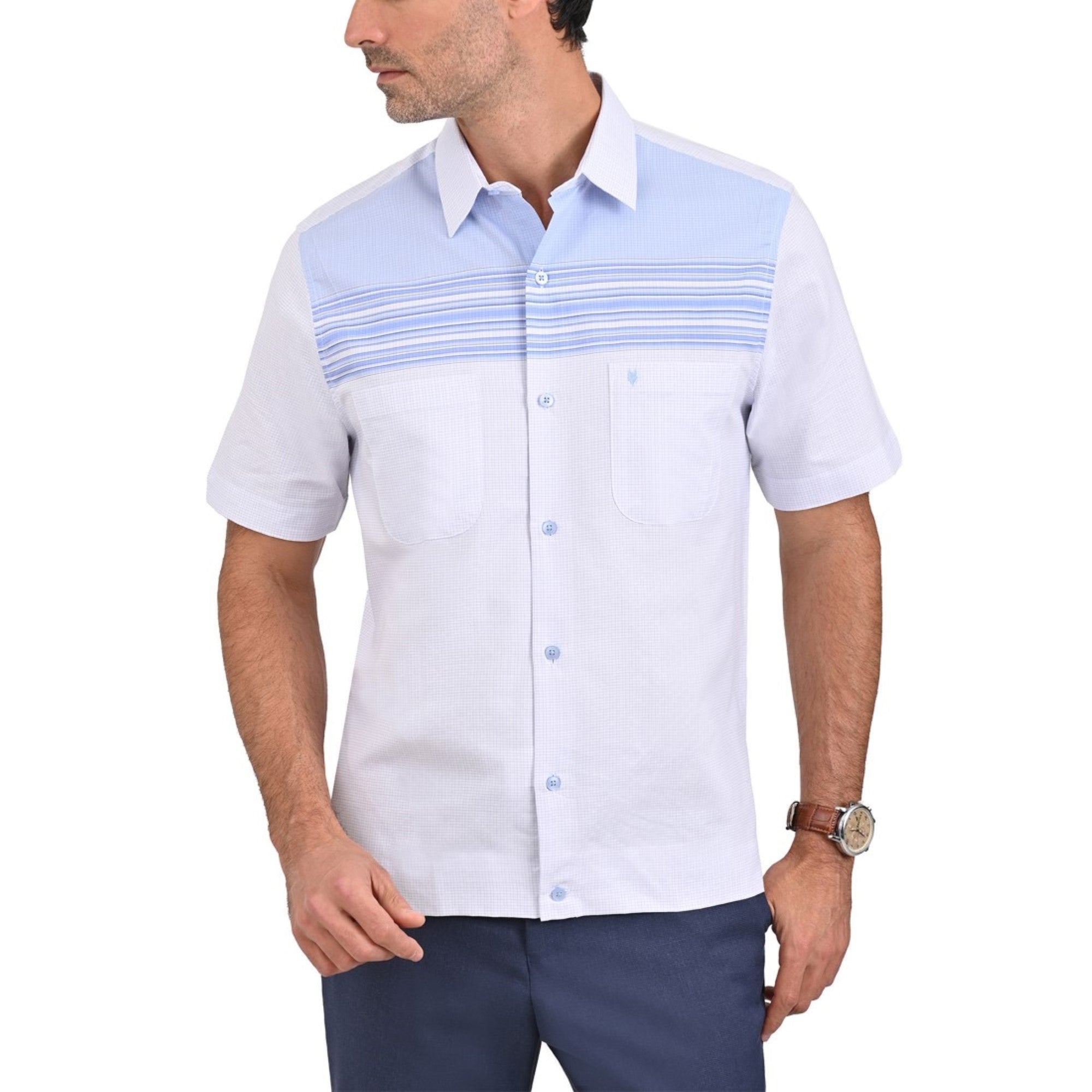 Chazarilla Yale Manga Corta Regular Fit 3672  Azul