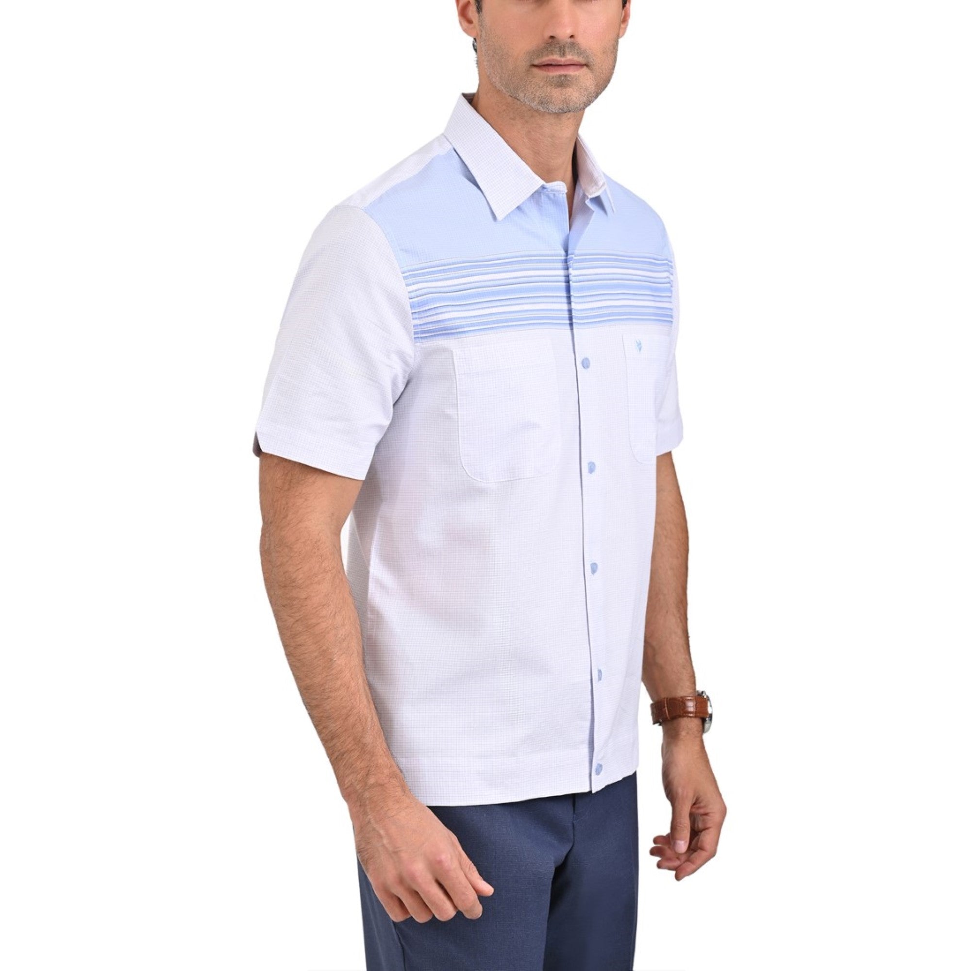 Chazarilla Yale Manga Corta Regular Fit 3672  Azul