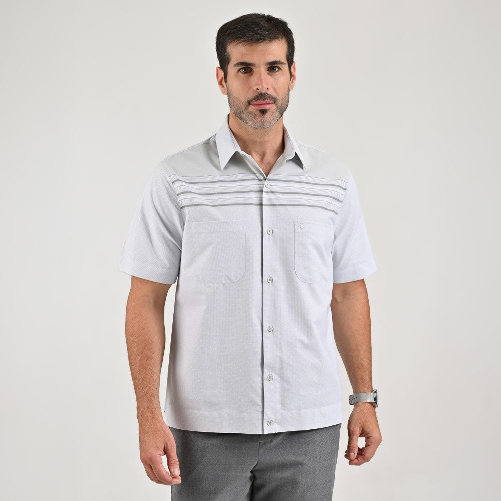 Camisa chazarilla Yale Regular Fit Manga corta 7280 Gris Perla