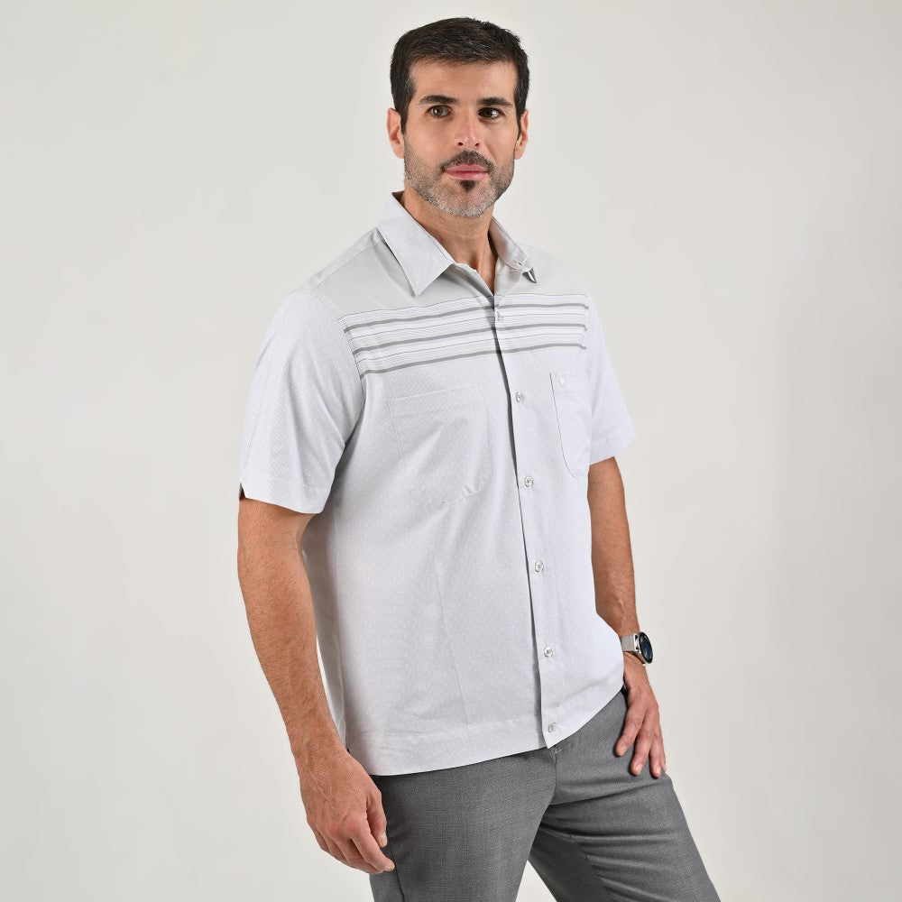 Camisa chazarilla Yale Regular Fit Manga corta 7280 Gris Perla