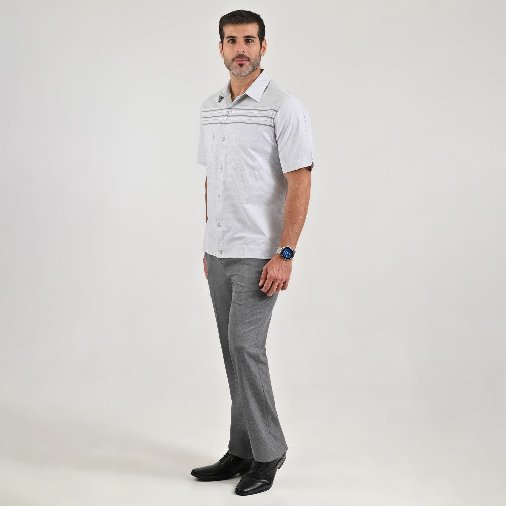 Camisa chazarilla Yale Regular Fit Manga corta 7280 Gris Perla