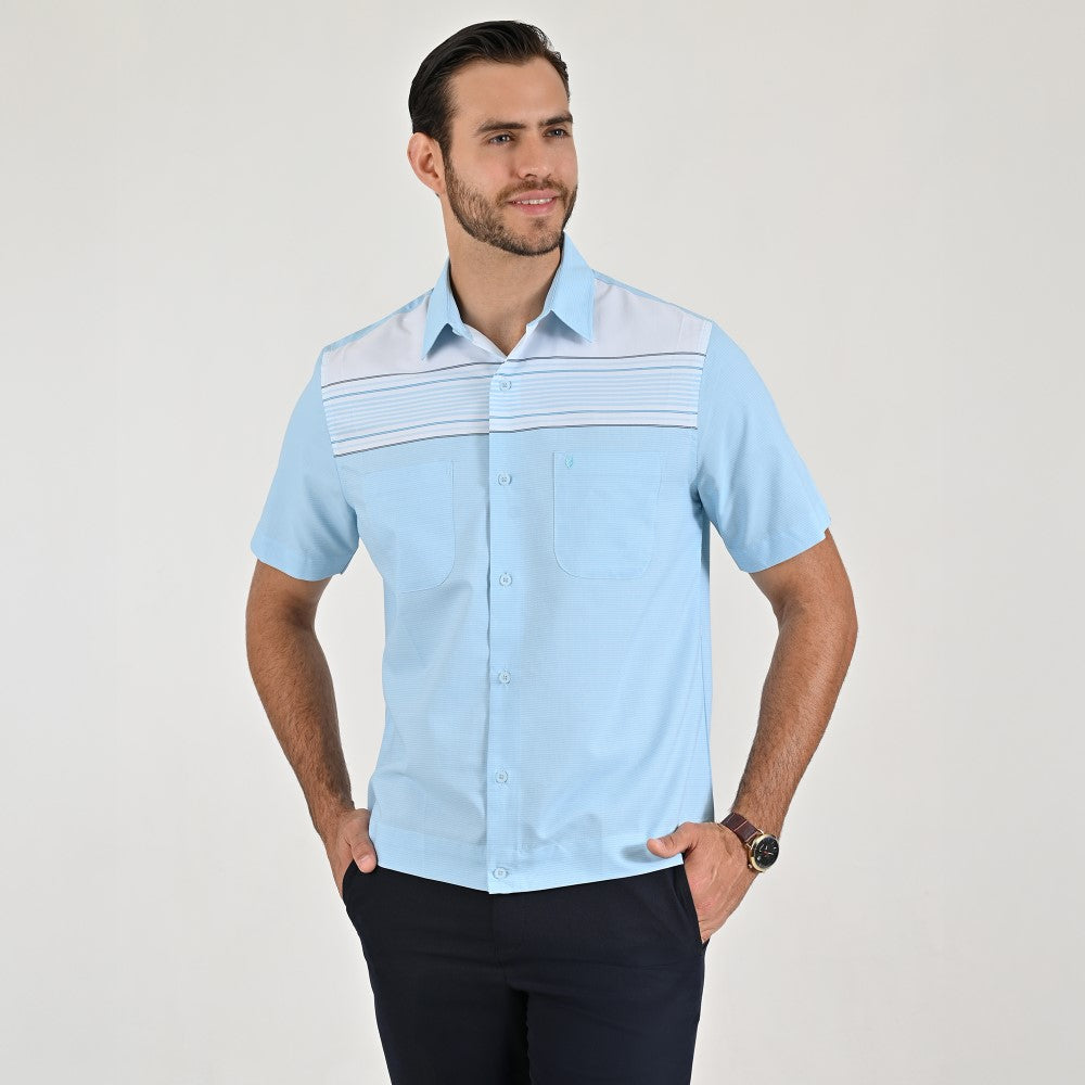Camisa chazarilla Yale Regular Fit Manga corta 7281 Azul Cielo