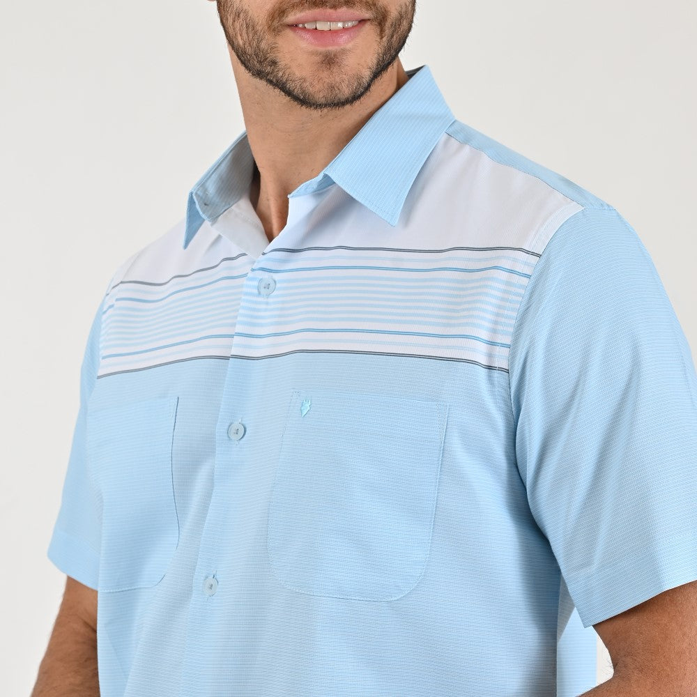 Camisa chazarilla Yale Regular Fit Manga corta 7281 Azul Cielo