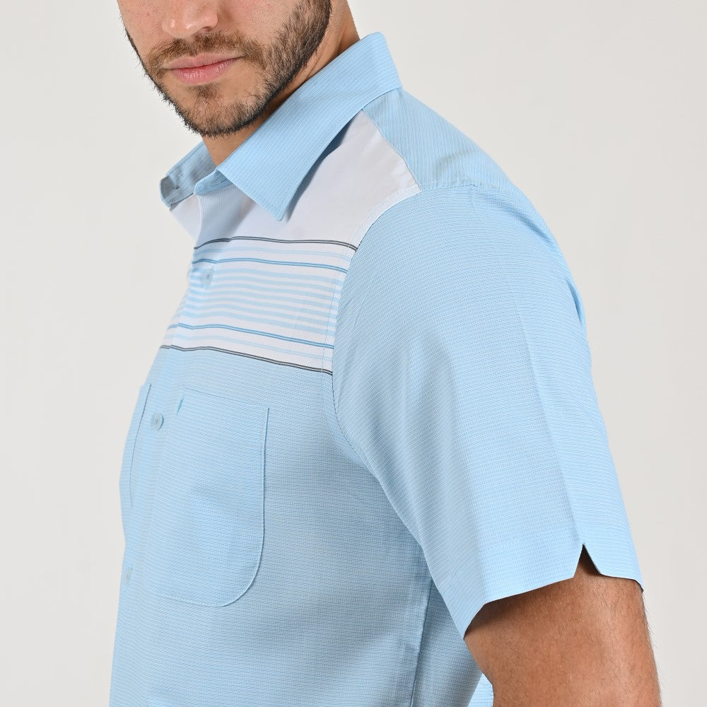 Camisa chazarilla Yale Regular Fit Manga corta 7281 Azul Cielo