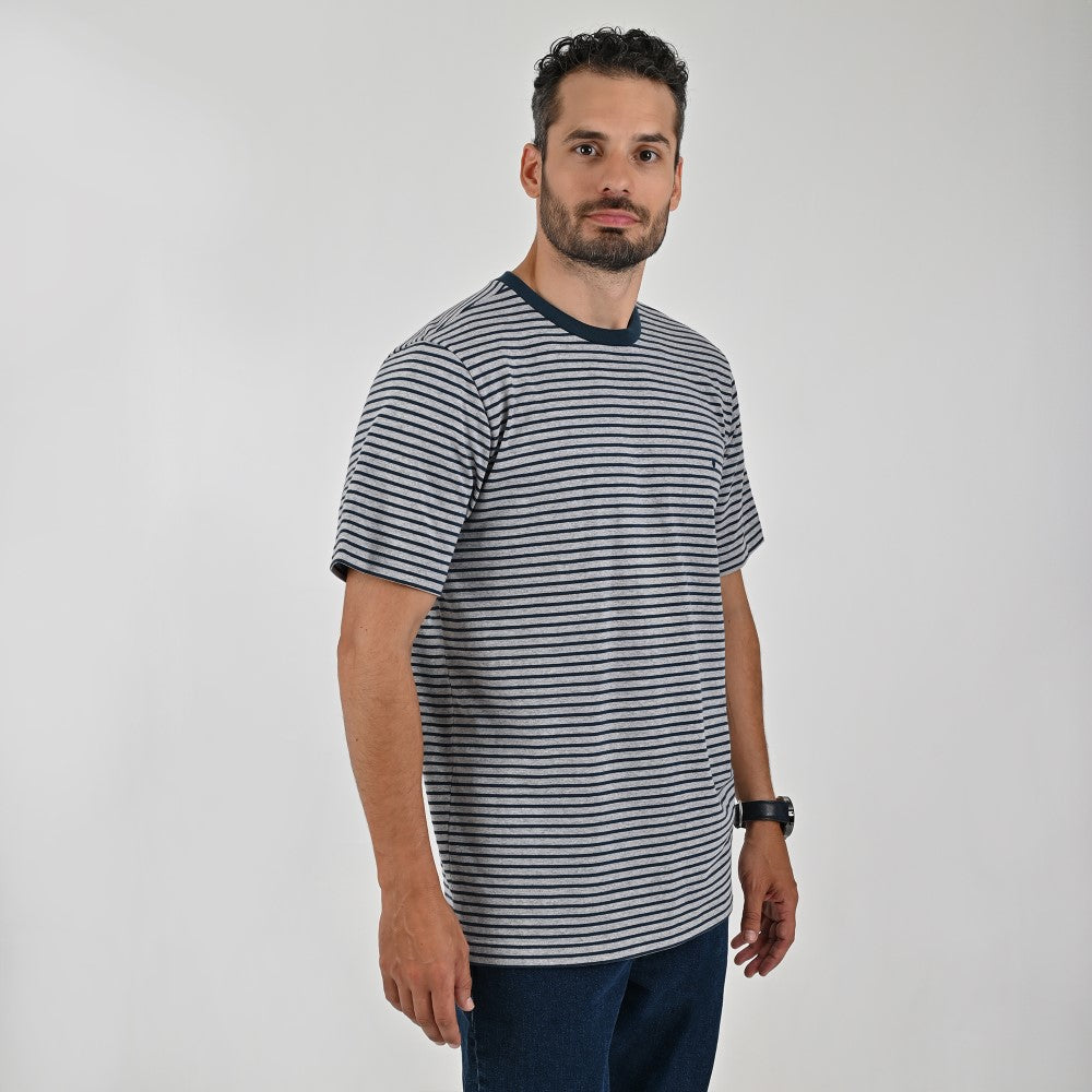 Playera Cuello Redondo Para Caballero Manga Corta Regular Fit 6934 Azul Plumbago