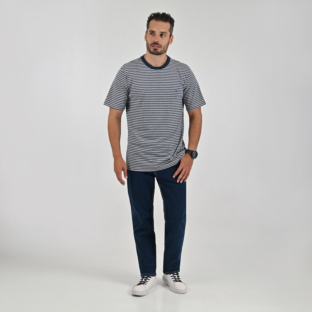 Playera Cuello Redondo Para Caballero Manga Corta Regular Fit 6934 Azul Plumbago