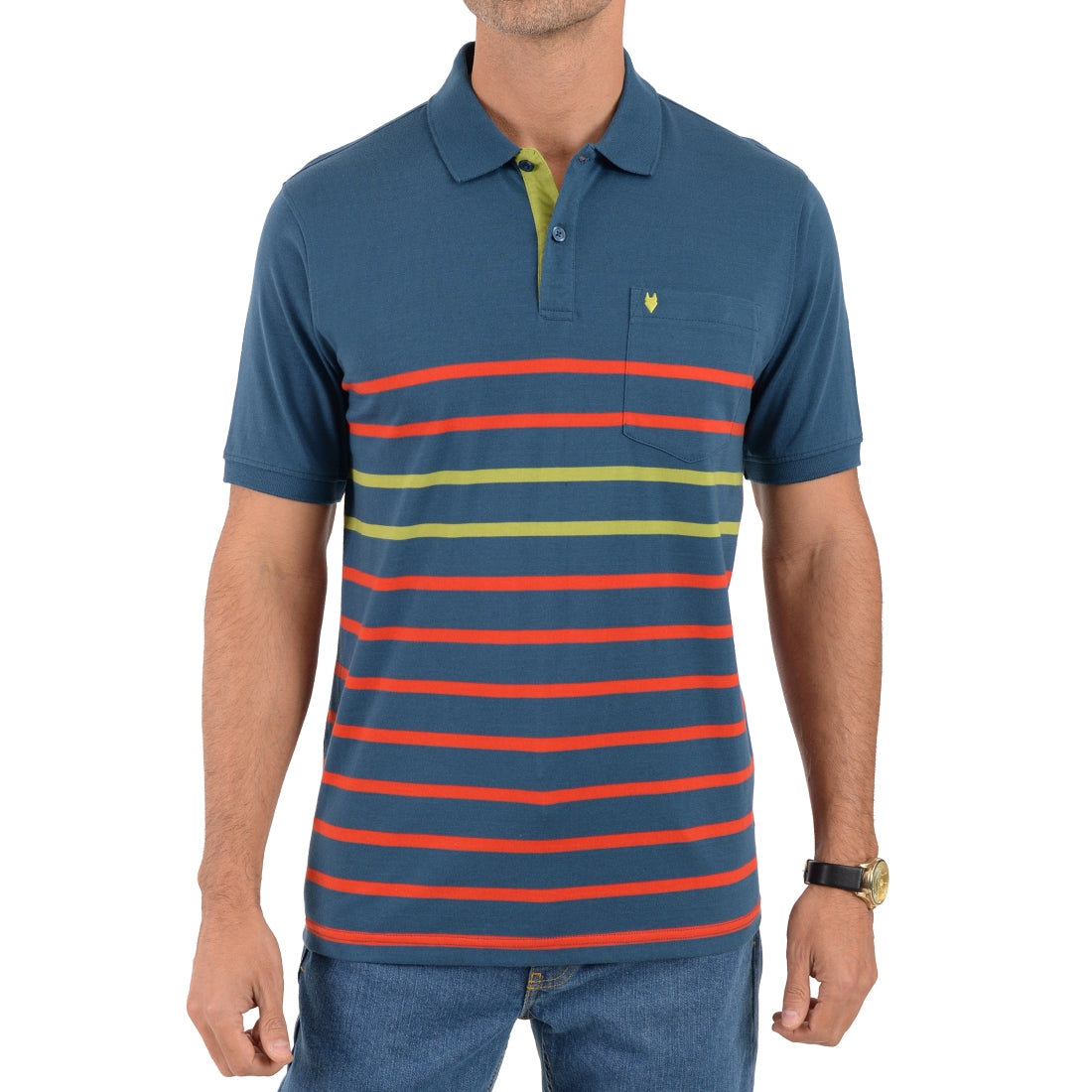 Playera tipo polo Yale Manga Corta Regular Fit 7216 Azul Marino