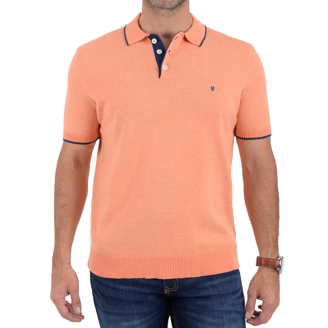 Playera tipo polo Yale Manga Corta Regular Fit 7216 Melon