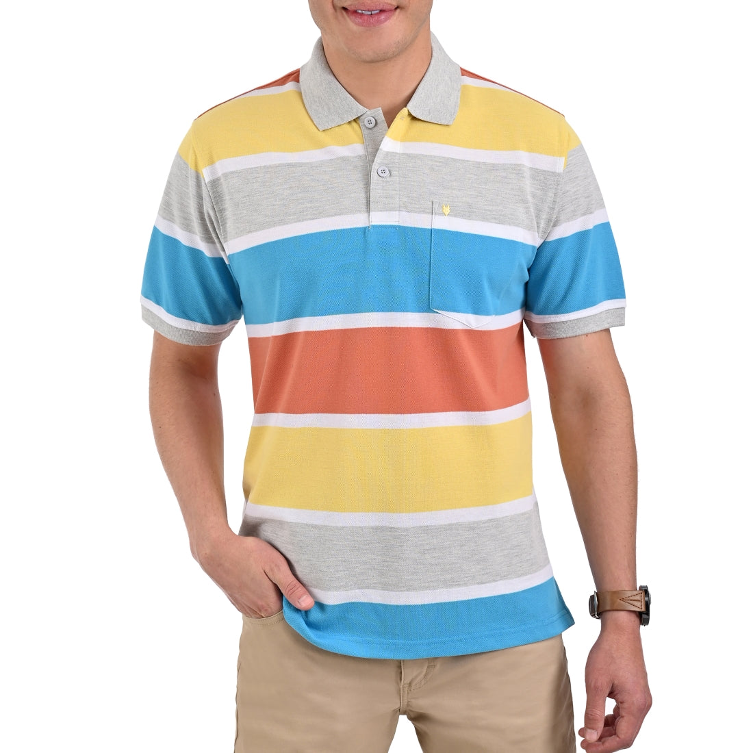 Playera  Tipo Polo Yale Manga Corta Regular Fit Rayas 7240