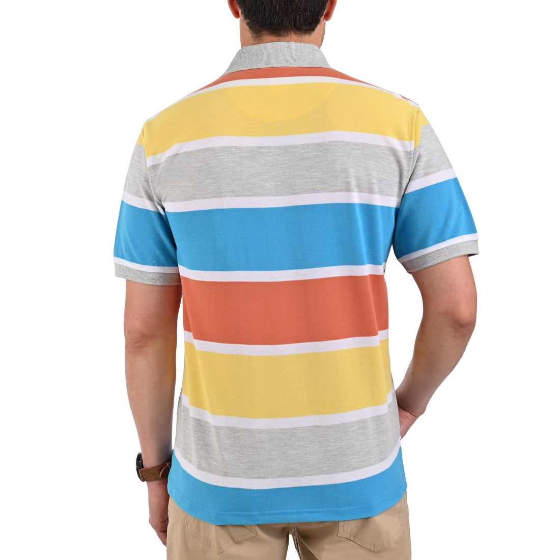 Playera Tipo Polo Yale Manga Corta Regular Fit Rayas 7240