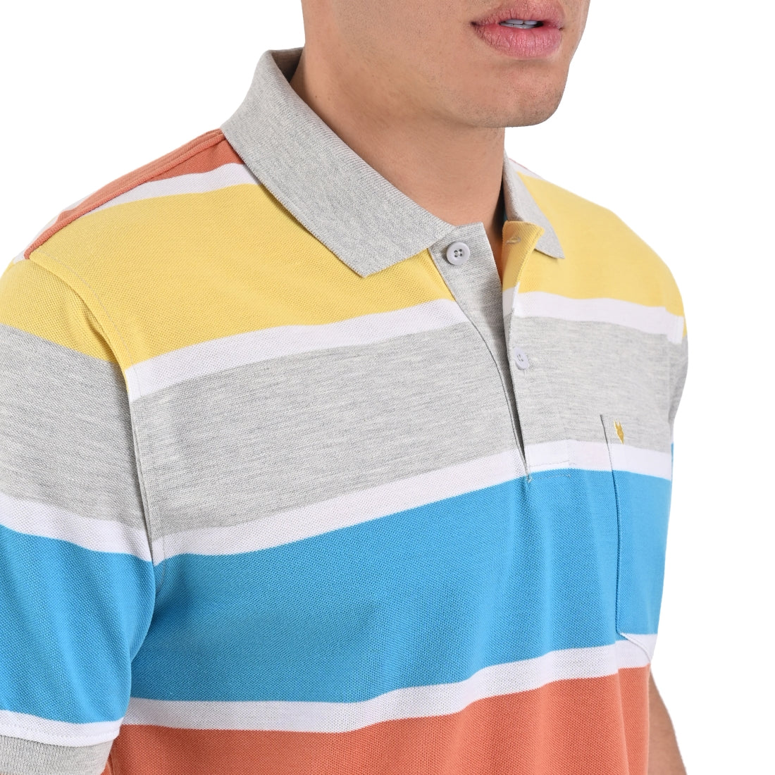 Playera Tipo Polo Yale Manga Corta Regular Fit Rayas 7240