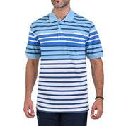 Playera Tipo Polo Yale Manga Corta Regular Fit Rayas 7248 Azul
