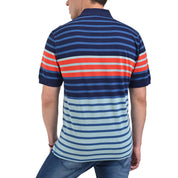 Playera Tipo Polo Yale Manga Corta Regular Fit Rayas 7248 Azul Marino
