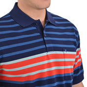 Playera Tipo Polo Yale Manga Corta Regular Fit Rayas 7248 Azul Marino