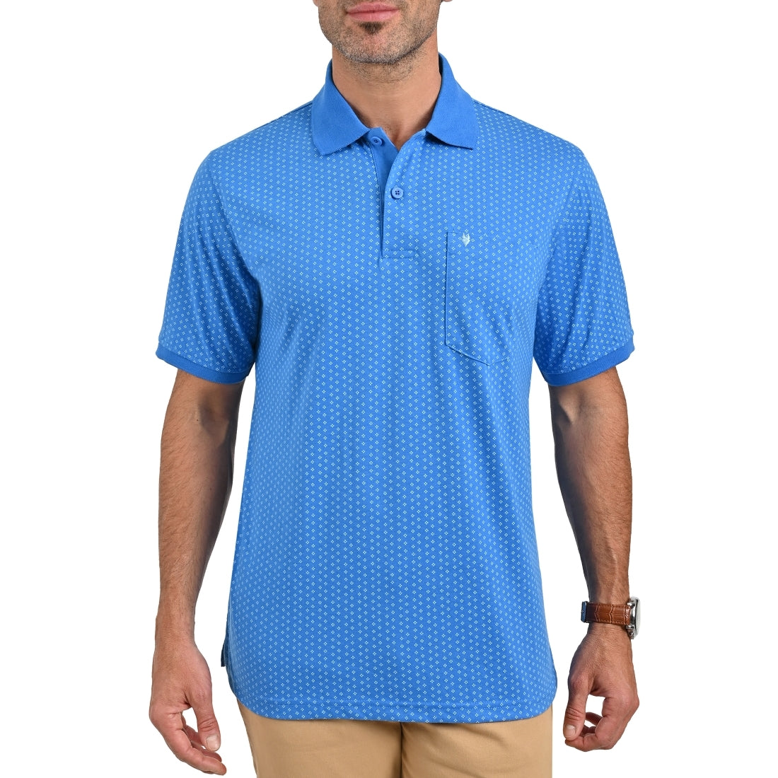 Playera Tipo Polo Yale Manga Corta Regular Fit Rayas 7253 Azul Medio
