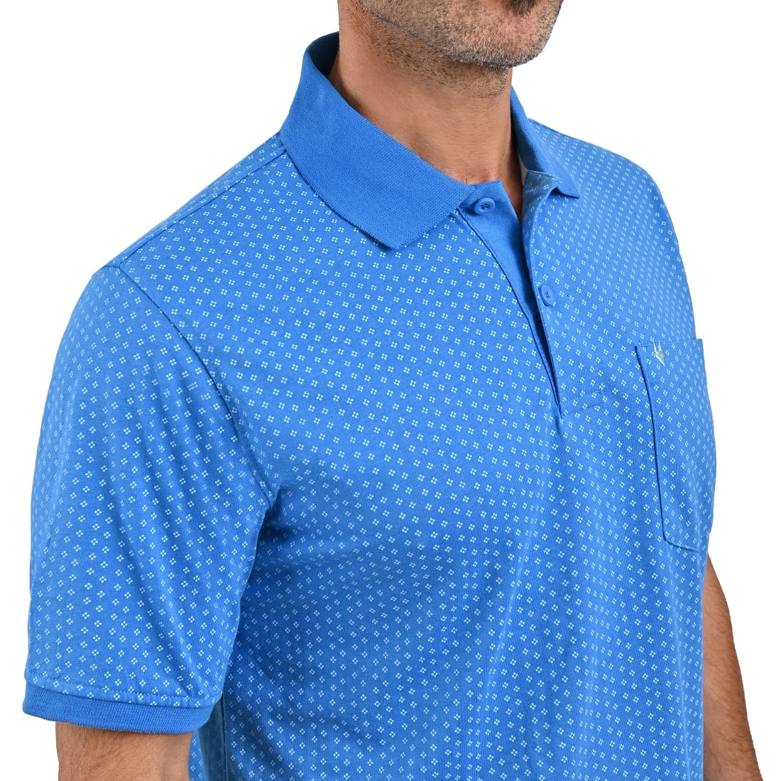 Playera Tipo Polo Yale Manga Corta Regular Fit Rayas 7253 Azul Medio
