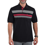 Playera Tipo Polo Yale Manga Corta Regular Fit Rayas 7259 Negra