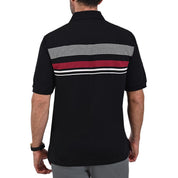 Playera Tipo Polo Yale Manga Corta Regular Fit Rayas 7259 Negra