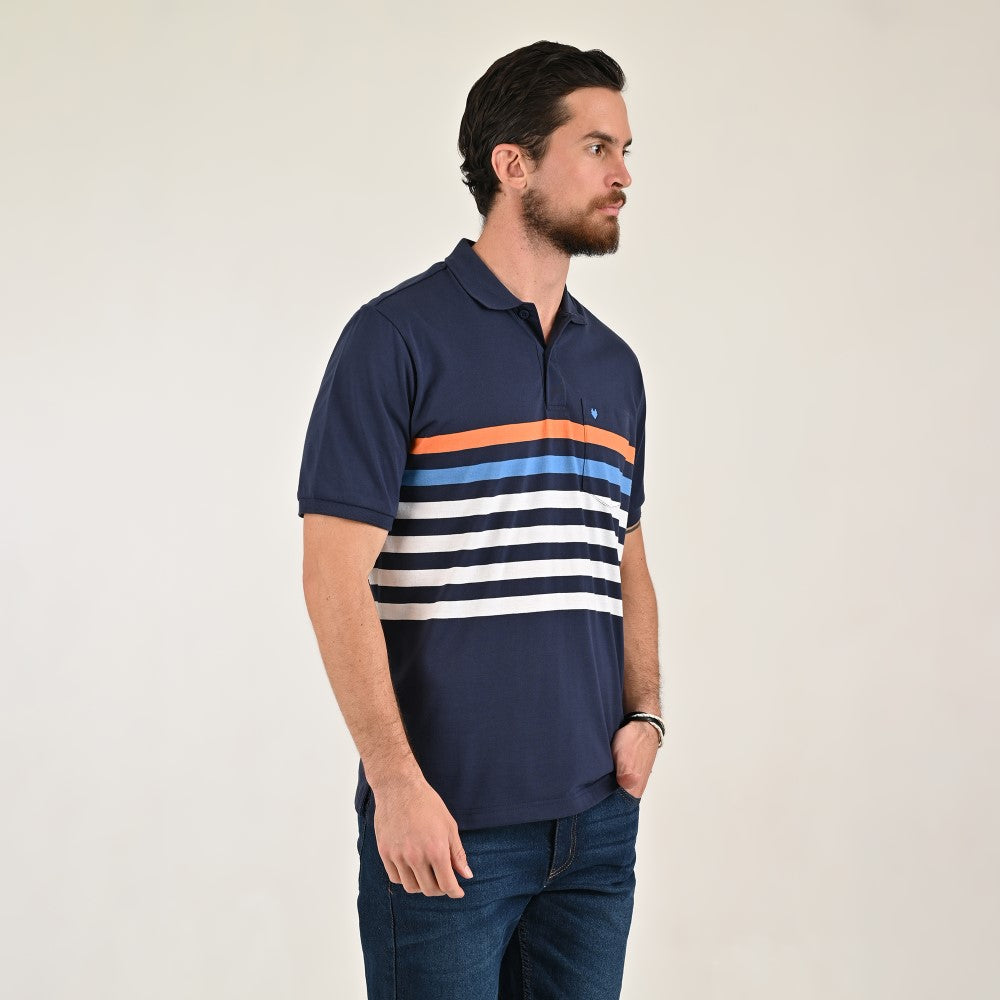 Playera Yale Regular Fit Tipo polo 7552 Azul marino