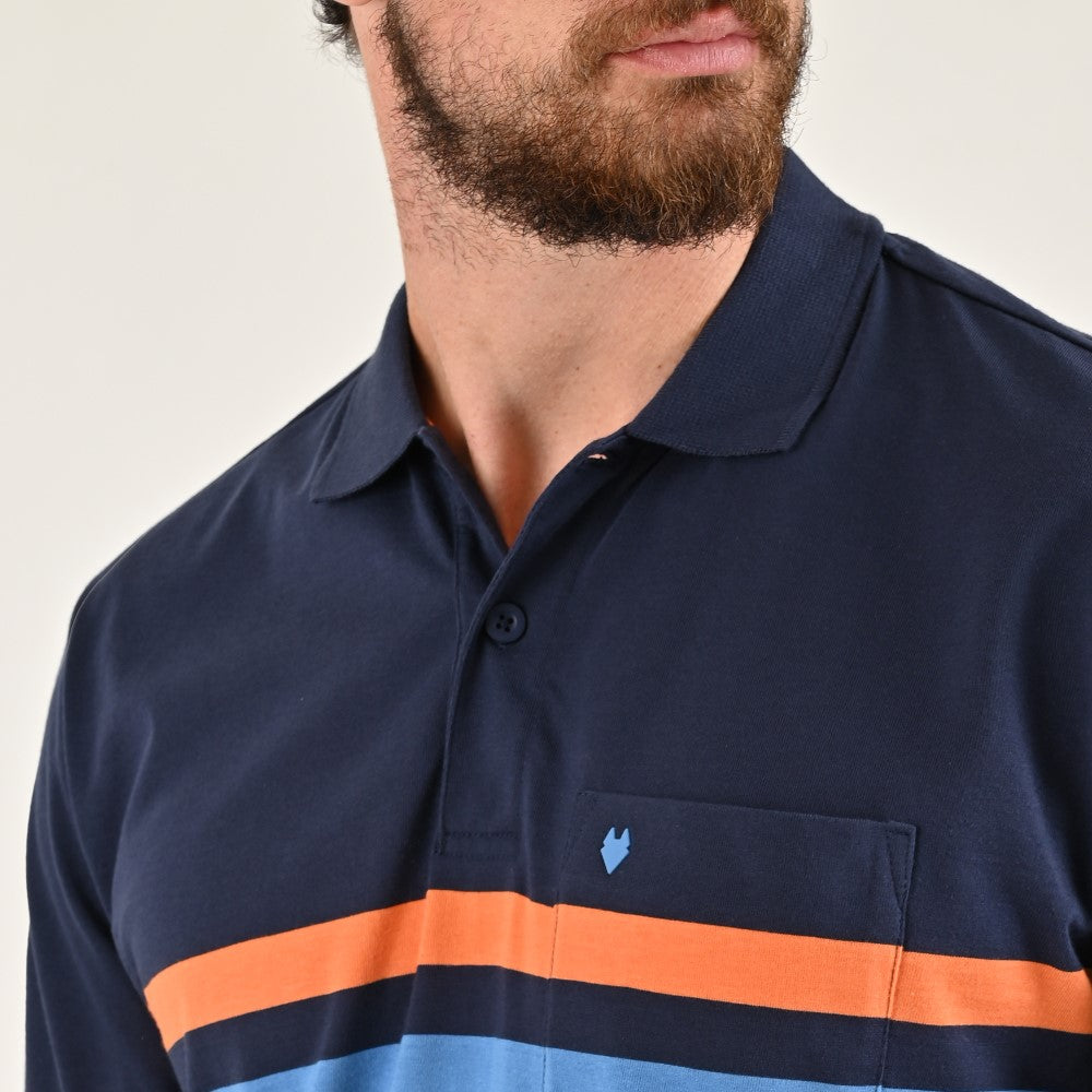 Playera Yale Regular Fit Tipo polo 7552 Azul marino