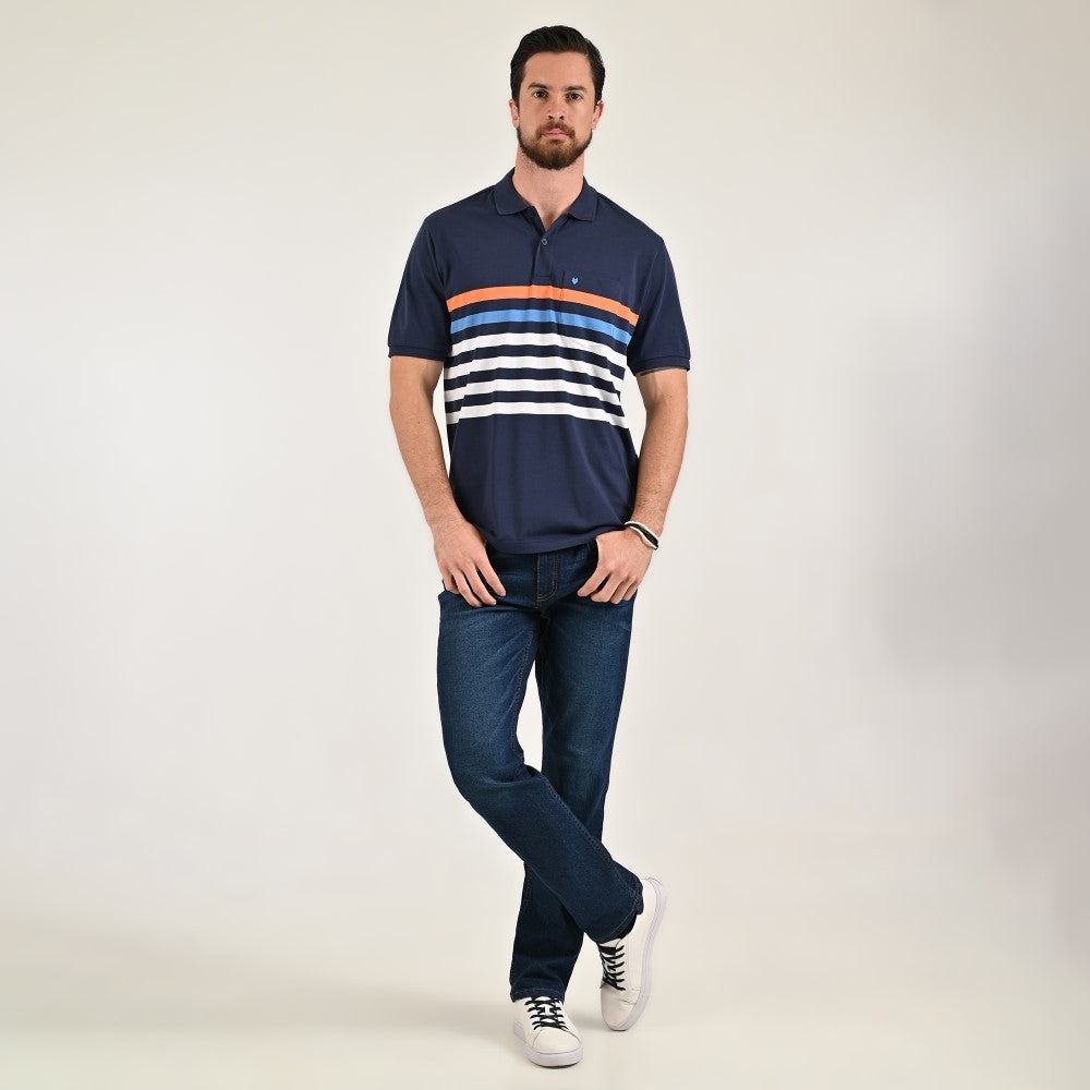 Playera Yale Regular Fit Tipo polo 7552 Azul marino