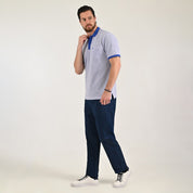 Playera Yale Regular Fit Tipo polo 7554 Azul Rey
