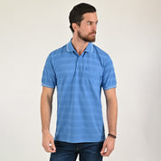 Playera Yale Regular Fit Tipo polo 7555 Azul