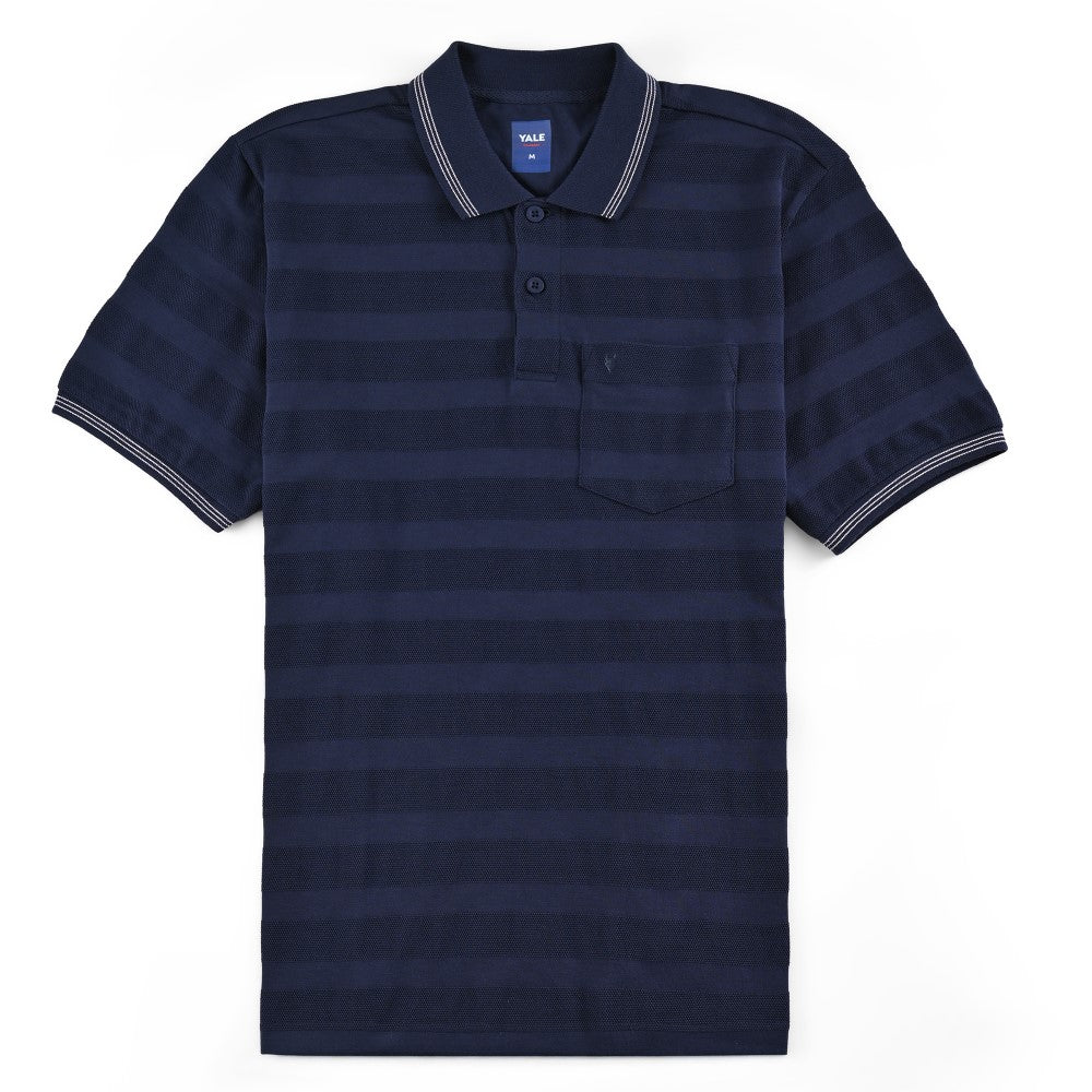 Playera Yale Regular Fit Tipo polo 7555 Azul marino