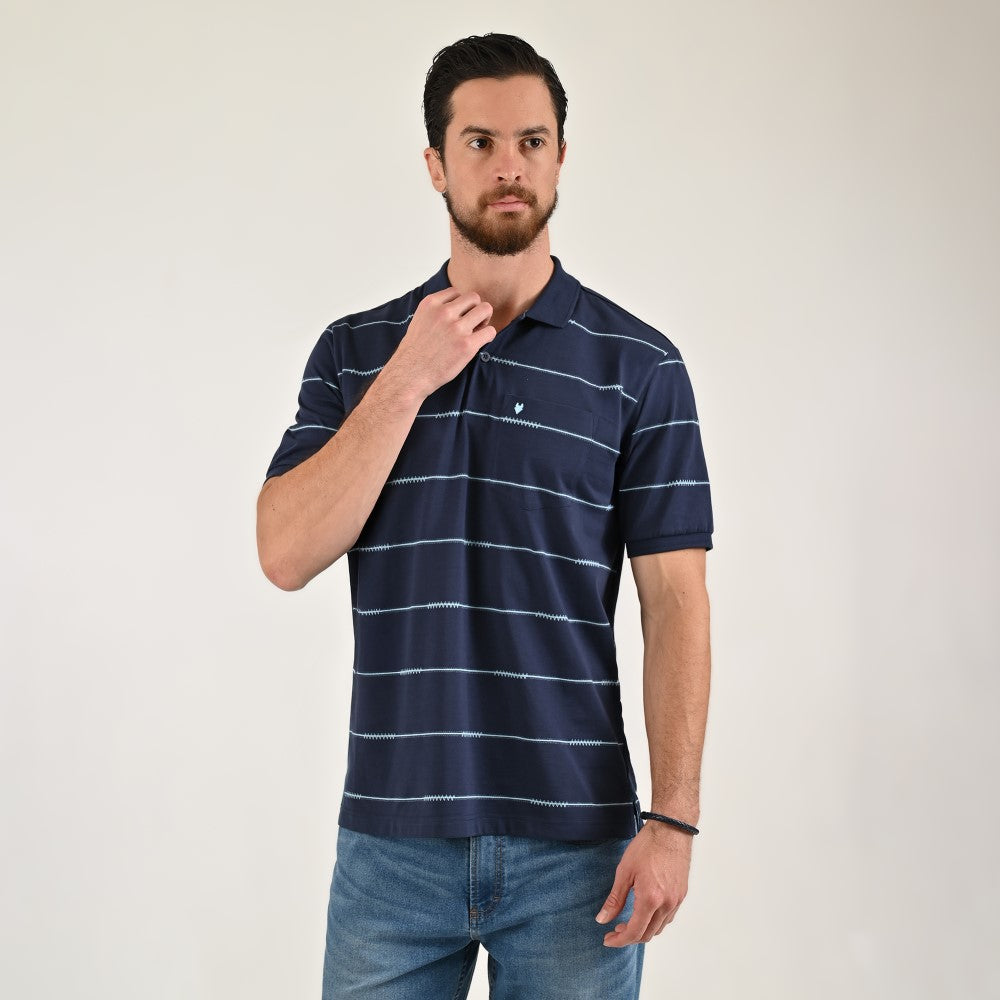 Playera Yale Regular Fit Tipo polo 7556 Azul marino