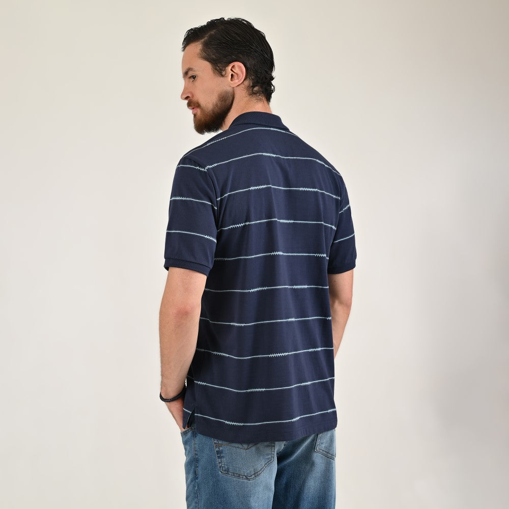 Playera Yale Regular Fit Tipo polo 7556 Azul marino