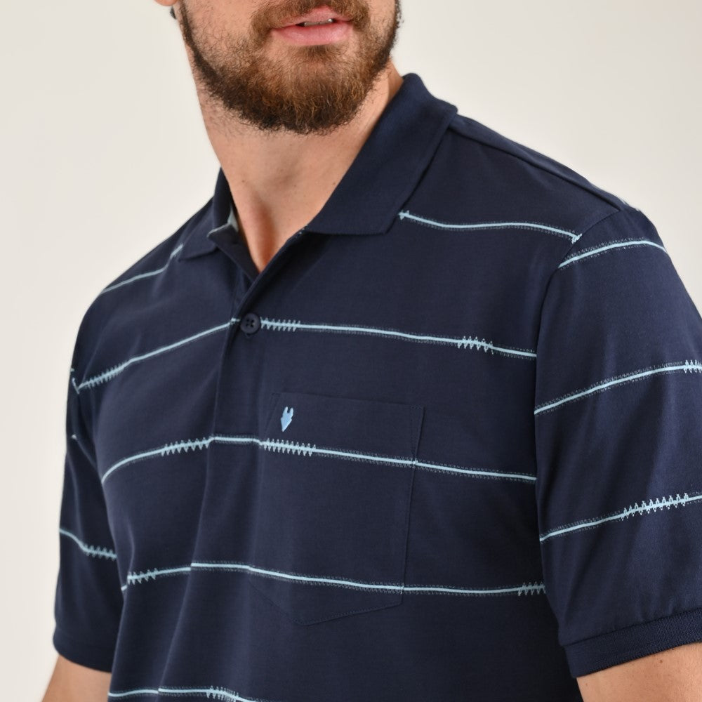 Playera Yale Regular Fit Tipo polo 7556 Azul marino