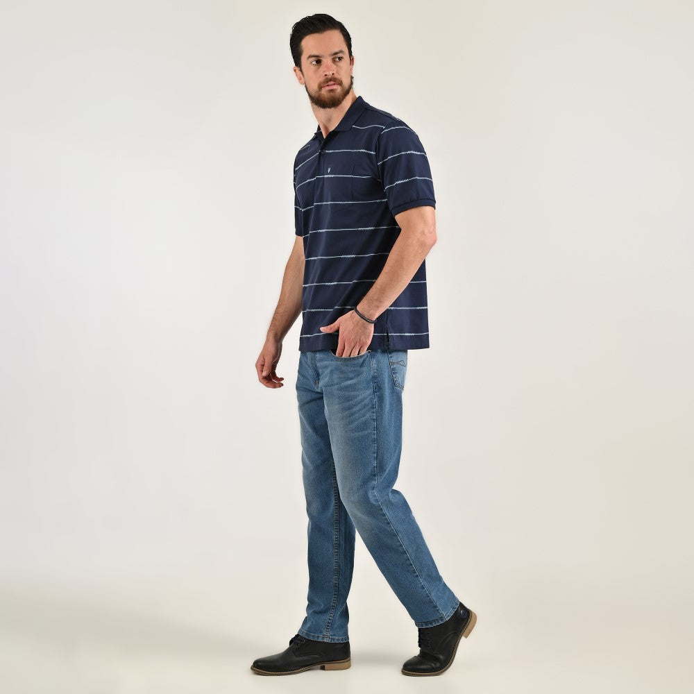 Playera Yale Regular Fit Tipo polo 7556 Azul marino
