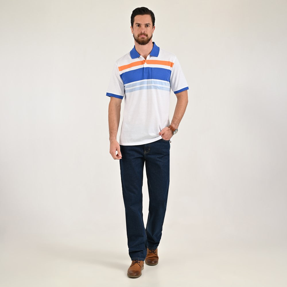 Playera Yale Regular Fit Tipo polo 7558 Blanco