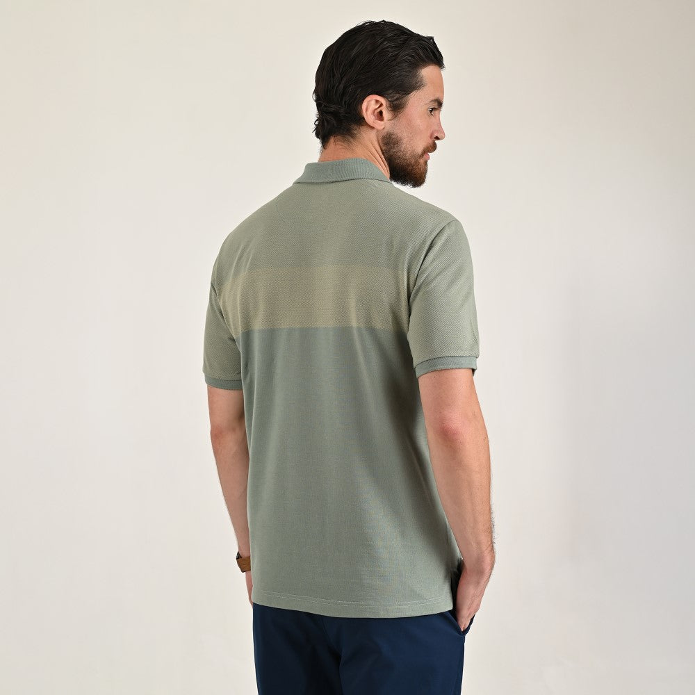 Playera Yale Regular Fit Tipo polo 7570 Verde Cemento
